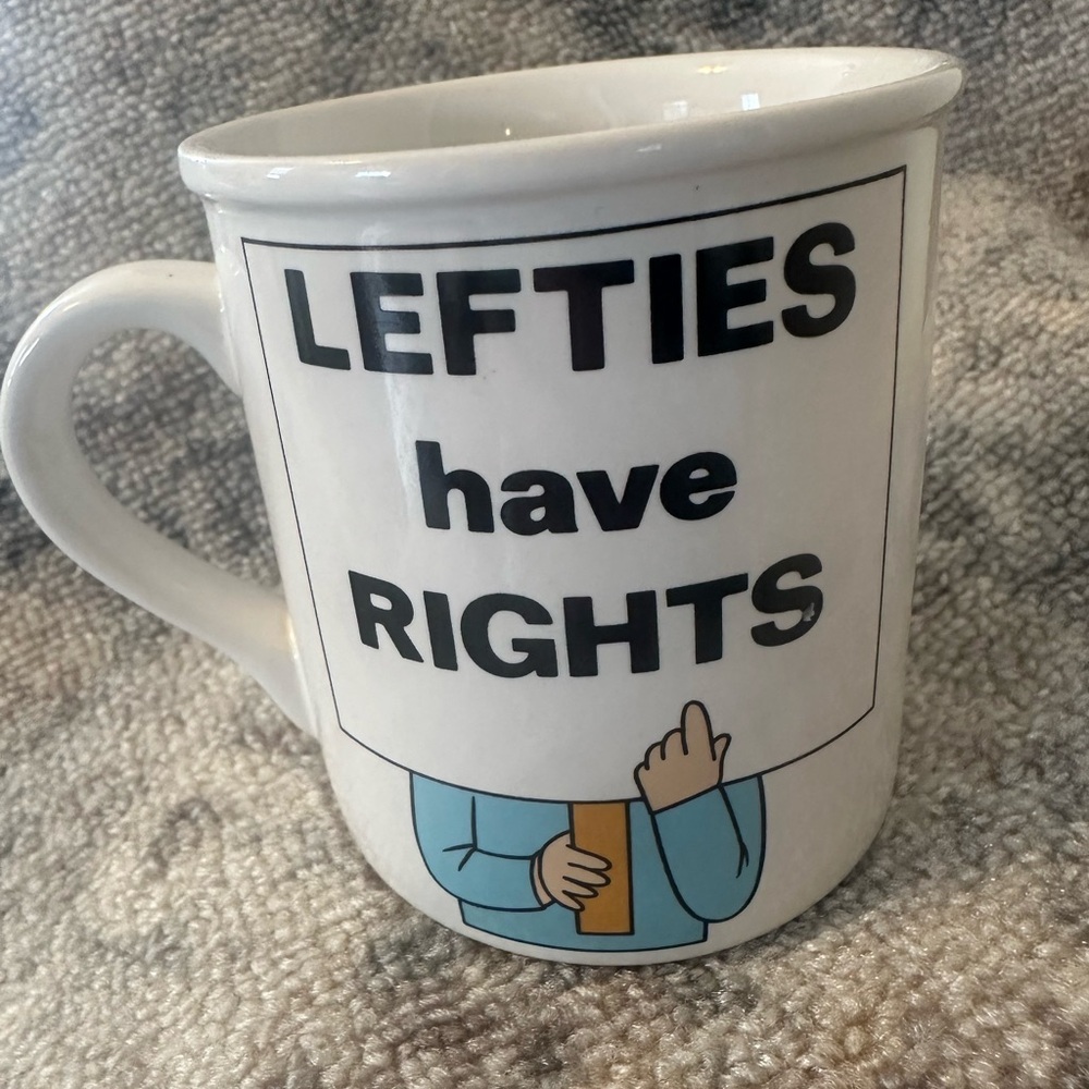 VTG Lefties Have Rights GEORGE GOOD cartoon mug